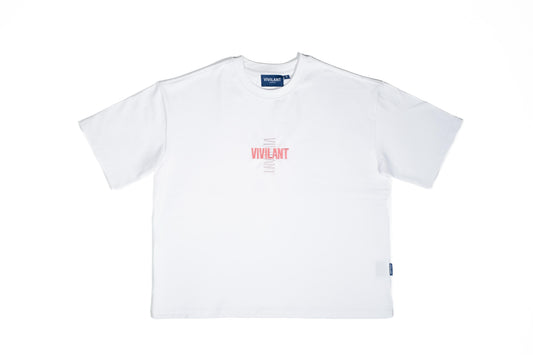 Boxy fit t-shirt wit/roze